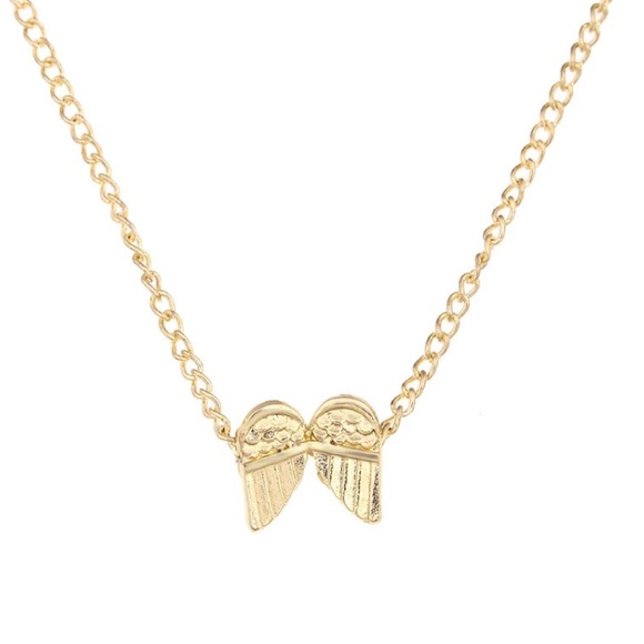 gold dipped•Guardian Angel•Angel wings necklace - Picture 2 of 2